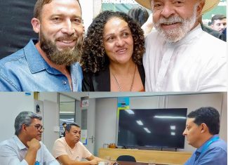Família ribeirinha beneficiada com kits solares do Programa Luz Para Todos é recebida pelo presidente Lula, no Acre