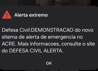 Acreanos recebem mensagem de alerta em teste do sistema da Defesa Civil